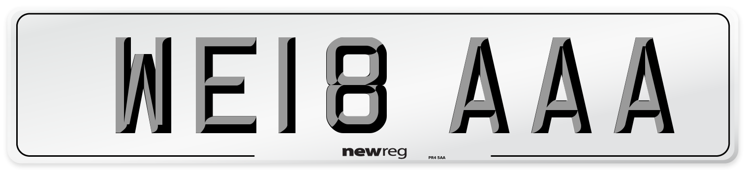 WE18 AAA Number Plate from New Reg